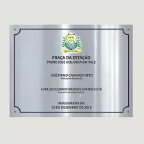 PLACA DE INAUGURAÇÃO DE AÇO 