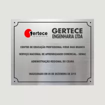 PLACA DE INAUGURAÇÃO DE ALUMÍNIO