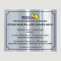 PLACA DE INAUGURAÇÃO DE AÇO 